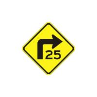 W1-2R - Curve Right Warning Sign 