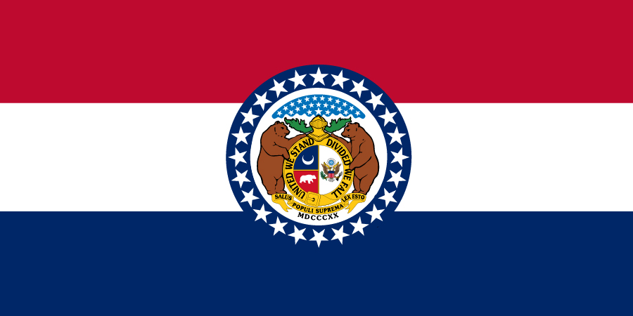 Sticker: State Flag - Missouri (1.5in x 3in)