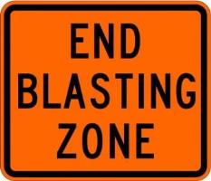 W22-3-O - End Blasting Zone Sign