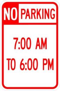 R7-101 - No Parking (Time Limit) Sign
