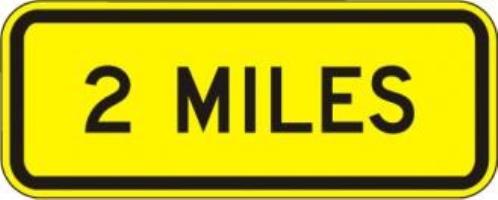 W16-3A Distance Miles Sign