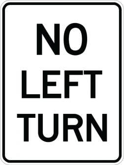 AR-703 - No Left Turn Sign 