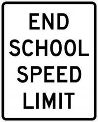 S5-3 - End School Sped Limit Signs