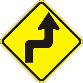 W1-3R - Right Reverse Turn Sign