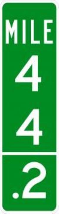 D10-2A - Intermediate Milepost Sign 2 Digits