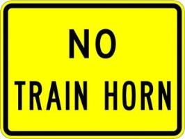 W10-9p - No Train Horn (Plaque) Sign