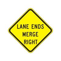 W9-2R - Lane Ends Merge Right Sign