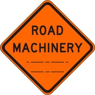 W21-3- Road Machinery (Distance) Sign