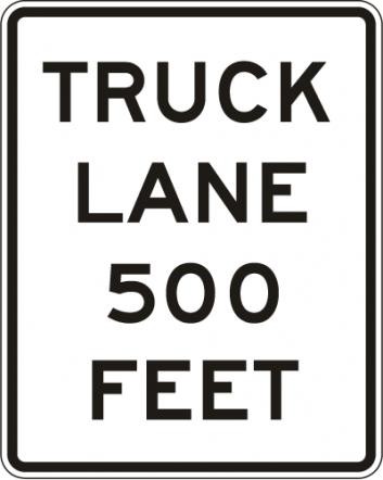 R4-6 - Truck Lane 500 Feet Sign