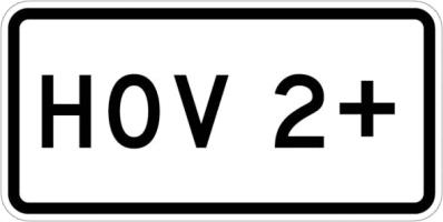R3-5c- HOV 2+ Plaque Sign 