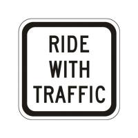 R9-3c - Ride with Traffic Plaque Sign