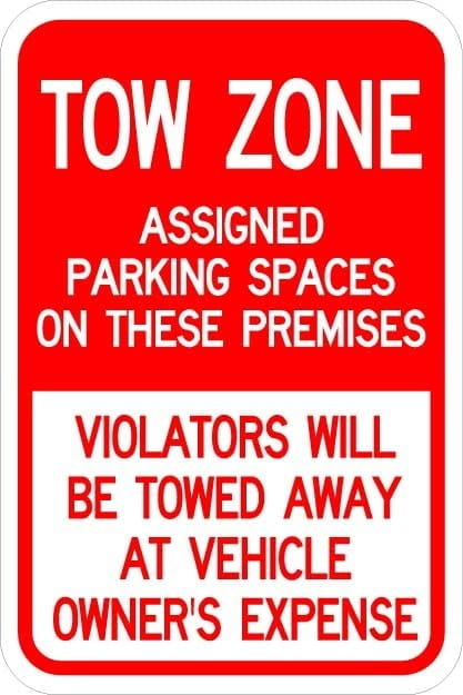 AR-232 - Tow Zone Sign