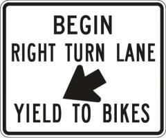 R4-4 - Right Turn Lane Yield to Bikes