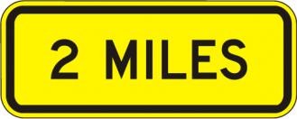 W16-3A Distance Miles Sign