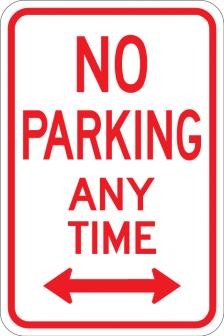 AR-220 - No Parking Any Time (Arrows) Sign