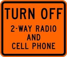  W22-2-O - Turn Off 2-Way Radio And Cell Phone Sign