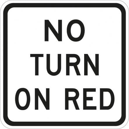 R10-11b- No Turn on Red Sign