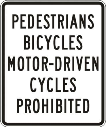 R5-10a- Motor-Driven Cycles Prohibited Sign 