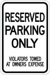 AR-144 - Reserved Parking Violators Sign