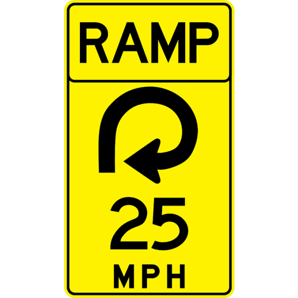 W13-7 - Advisory Speed (Ramp) Sign