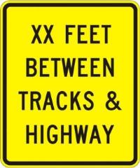 W10-11a - Between Highway And Tracks Sign