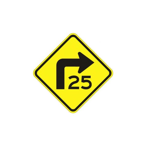 W1-2R - Curve Right Warning Sign 