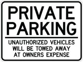 AR-155 - Private Parking Unauthorized Sign