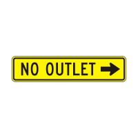 W14-2AR - No Outlet Right Sign