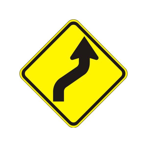 W1-4R - Reverse Curve Right Sign