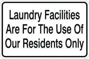 AR-523 - Laundry Facilities Residents Sign