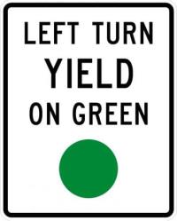 R10-12- Left Turn Yield on Green Sign