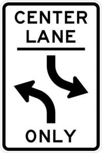 R3-9b - Two Way Left Turn Lane sign