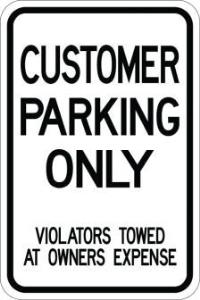 AR-142 - Customer Parking Only Towed Sign
