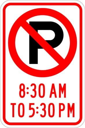R7-2a - No Parking (Time Limit) Symbol Sign