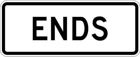 R3-17b - Bike Lane Ends (Plaque)
