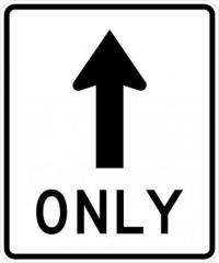 R3-5a - Straight Thru Only Sign