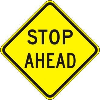 W3-1a- Stop Ahead Sign