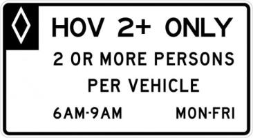 R3-13a - HOV Definition Times Sign