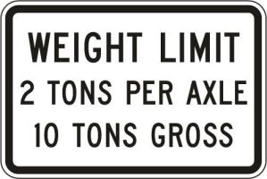 R12-4 - Weight Limit Signs