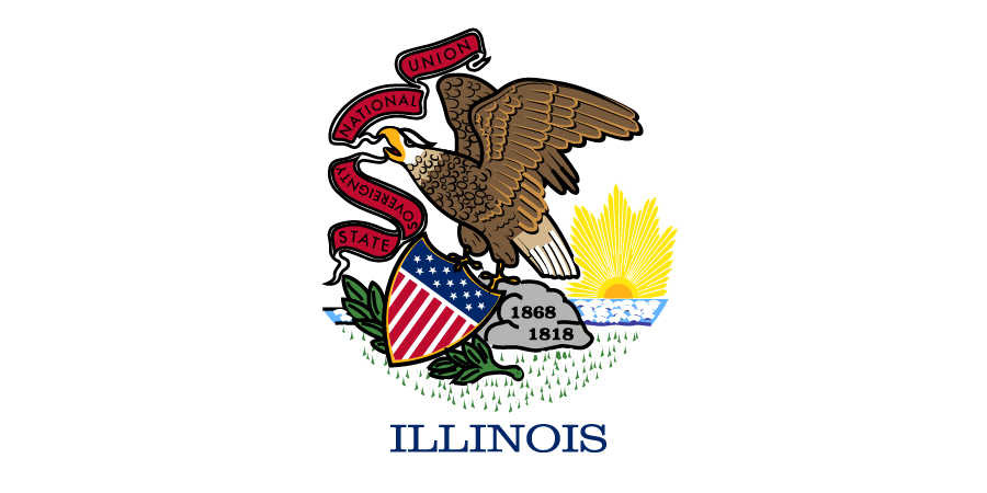 Sticker: State Flag - Illinois (1.5in x 3in)