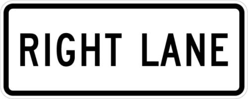 R3-5f- Right Lane Plaque Sign 
