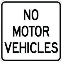 AR-725 - No Motor Vehicles Sign