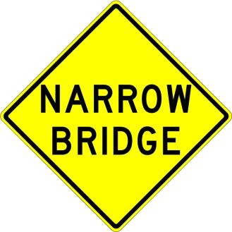 W5-1- Road Narrows Sign