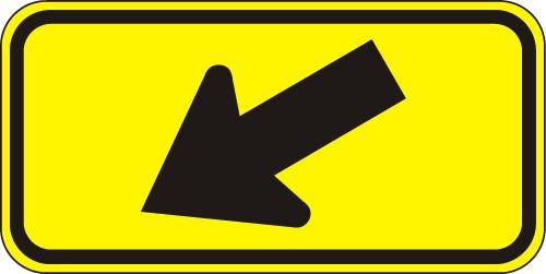 W16-7PL - Diagonal Downward Arrow Left Sign