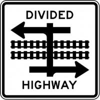 R15-7 - Divided Highway Crossing Sign