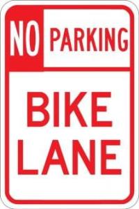 AR-229 - No Parking Bike Lane Sign 