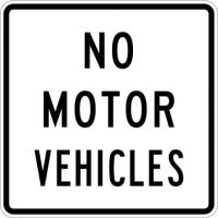 R5-3- No Motor Vehicles Sign