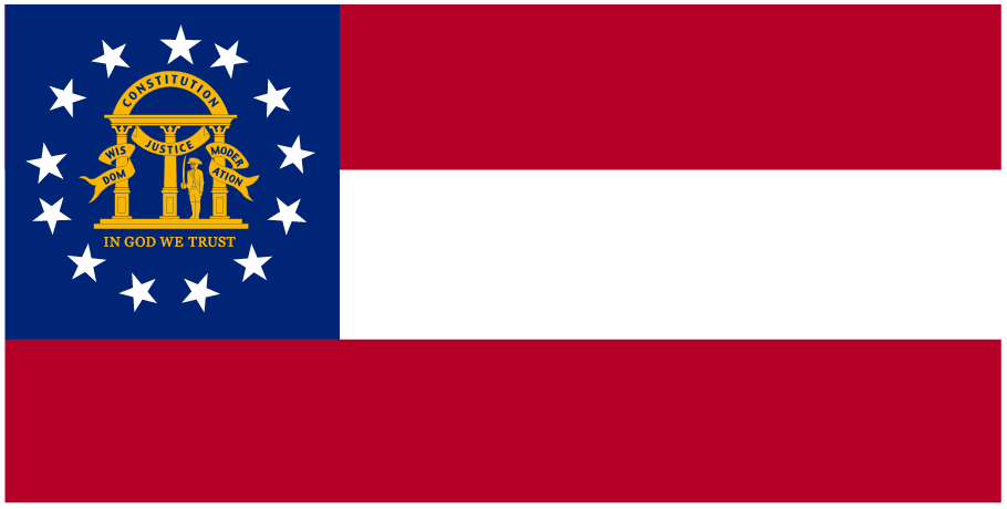 Sticker: State Flag - Georgia (1.5in x 3in)