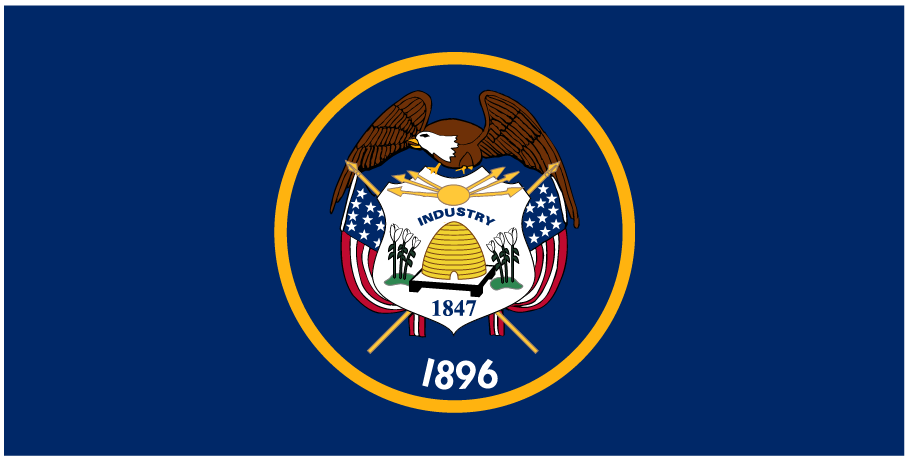 Sticker: State Flag - Utah (1.5in x 3in)