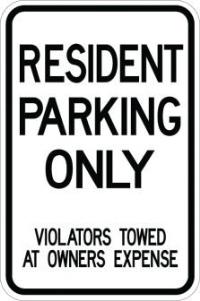 AR-137 - Resident Parking Only Violator Sign